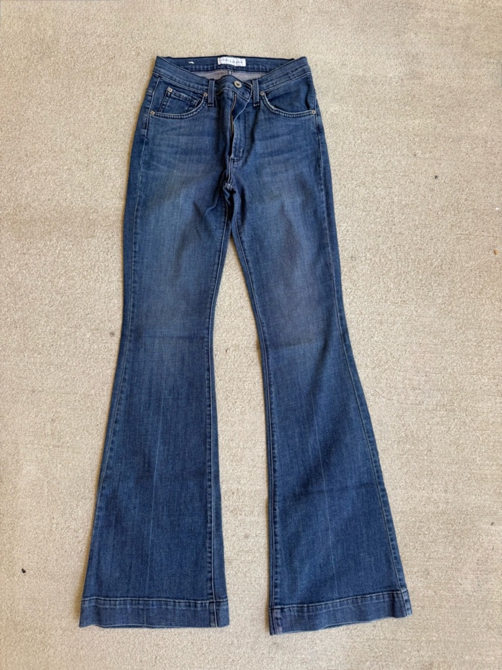 SOLD James Jeans Shayebel Medium Blue Mid-Rise Flare - Picture 3 of 6